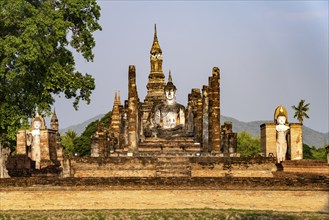 Buddha statue in the central Buddhist temple Wat Mahathat, UNESCO World Heritage Sukhothai