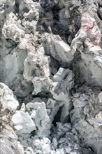 Glacier ice with crevasses, La Jonction, Chamonix, Haute-Savoie, France, Europe