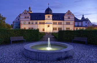 Ehrenstein Castle, a well-preserved Renaissance castle, with castle garden and fountain,