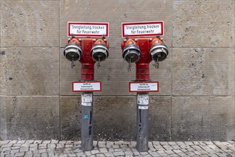 Riser dry. Fire protection at Alexanderplatz in Berlin, Germany, Europe