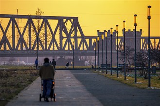 The Rheinpark, a former heavy industry site, on the Rhine, near the Duisburg-Hochfeld district,