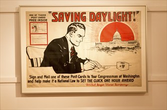 First world war USA American propaganda poster, 'Saving Daylight'