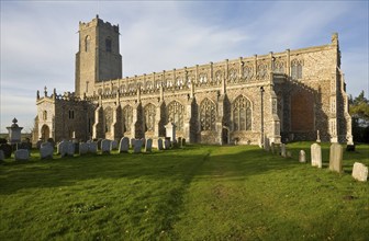 Historic fifteenth century architecture of Holy Trinity church, Blythburgh, Suffolk, England,