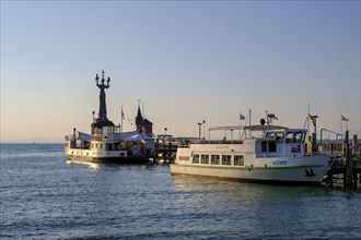 Imperia at the harbour entrance, by artist Peter Lenk, Constance, on Lake Constance,