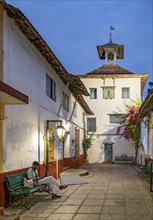 Entrance and Clock tower, Paradesi Synagogue, Matancherry, Jew Town, Cochin, Kerala, India, Asia