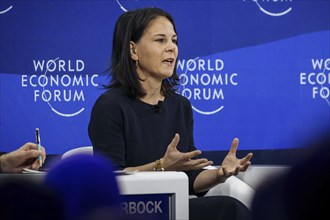 Annalena Bärbock (Alliance 90/The Greens), Federal Foreign Minister, photographed during a panel