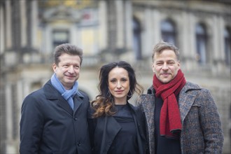 Wolf-Dieter Jacobi, Chairman of the Semper Opera Ball e.V., Stephanie Stumph and Tom Wlaschiha -