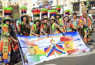 Political rally march on Columbus Day, Fiesta Nacional de España, October 12 2017, Madrid, Spain,