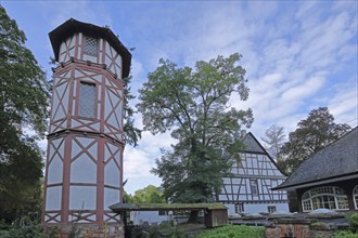 Water tower, spa garden, Bad Münster am Stein-Ebernburg, Bad Kreuznach, Rhineland-Palatinate,