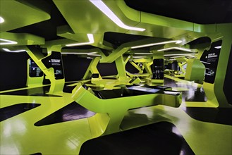 Futuristic exhibition Level Green with three-dimensional network, Autostadt, Wolfsburg, Lower