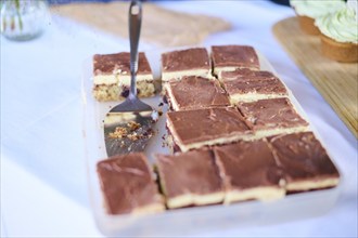 Cake as dessert on a marriage, food on a buffet, Bavaria, Germany, Europe