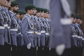 Soldiers from the Bundeswehr Guard Battalion, photographed during a reception with military honours