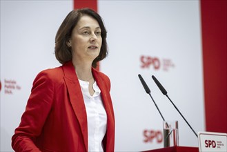 Katarina Barley, SPD lead candidate for the European elections, at a press conference in Berlin, 12