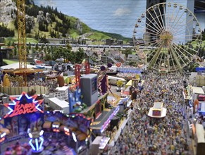 Amusement park, funfair, Ferris wheel at Miniatur Wunderland in Hamburg, Germany, Europe