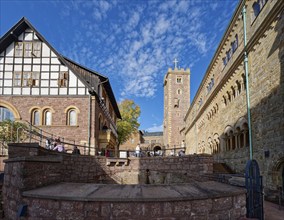 Inner courtyard of Wartburg Castle. The castle near Eisenach, in the north-western Thuringian