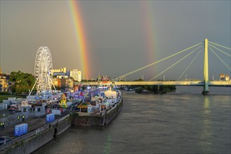 Happy Colonia funfair, Corona-compliant funfair at the Deutzer Werft, on the Rhine, Ferris wheel,