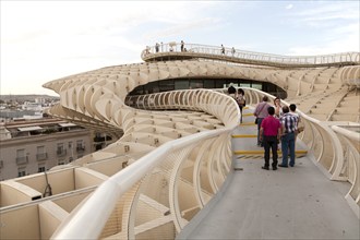 Metropol Parasol wooden structure in La Encarnación square, Seville, Spain designed by architect