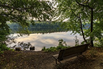 The Möhnesee, reservoir in the northern Sauerland, branch of the Hevesee, Kleine Schmalenau bay,