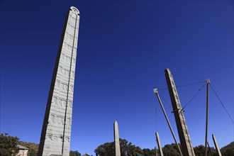 Tigray region, in the stele park of Axum, Aksum, ancient cemetery of the Axumite kings, Ethiopia,