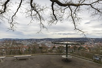 View of the state capital, the television tower on the horizon, Sightseeing, Stuttgart,