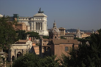 View from Monte Palatino, Palatine Hill, of the historic centre of Rome, Italy, Europe