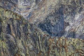 Rock faces on the Grimsel Pass, Swiss Alps, Bern, Switzerland, Europe