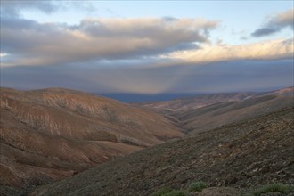 View from the pass La Tablada, near La Pared, Canary Island, Fuerteventura, Spain, Europe