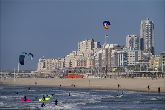 View of the skyline of Scheveningen, which belongs to the city of The Hague and is the largest