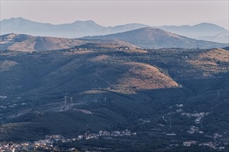 View of the densely populated Neajpolitan region and the mountains and hills of the province of