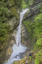 Upper waterfall in the Raggaschlucht gorge, Flattach, Carinthia, Austria, Europe