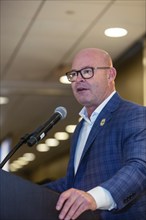 Chicago, Illinois, Teamsters General President Sean O'Brien speaks at the convention of Teamsters