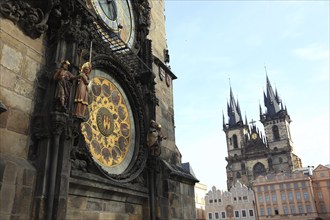 Prague Town Hall Clock, also known as the Apostle Clock or Old Town Astronomical Clock from 1410,