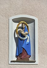 Mary and Jesus, sculpture of the Virgin Mary at the Roman Catholic parish church of St Peter and St