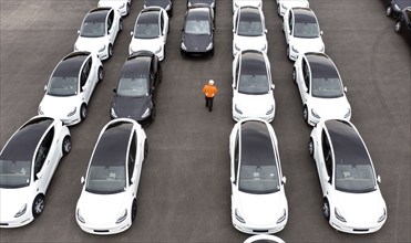 Tesla Y models produced in the Tesla Giga Factory, Grünheide, 24/09/2022