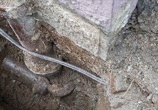 Exposed old sewage pipes, Stuttgart, Baden-Württemberg