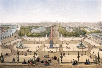 Place de la Concorde, Paris around 1870, France, Historical, digitally restored reproduction from a