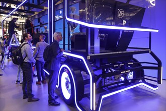 Light installation in the shape of a truck lights up at the ZF Friedrichshafen AG stand, IAA