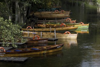 Tourist boats, Boats on the Krutyna, Poland, Masuria, Masuria, Poland, Europe