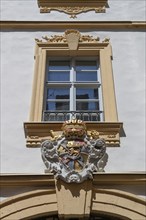 Coat of arms above an entrance portal, Würzburg Lower Franconia, Bavaria, Germany, Europe