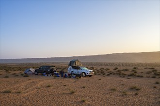 Camp in desert, sand dunes, Wahiba-Sands desert, Sharqiya sand, Oman, Asia