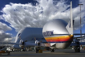 Transport aircraft Beluga in Hamburg Finkenwerder, Super Guppy, old, new, Europe, Germany, Hamburg,