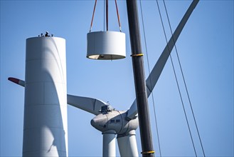 New construction of four Enercon E-160 turbines, repowering of a wind farm near Issum, construction