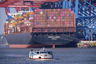 Port of Hamburg, Waltershofer Hafen, HHLA Container Terminal Burchardkai, Container Freighter