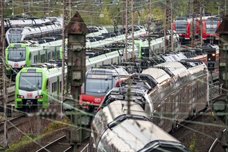 Regional express trains, Regiobahn, RRX, on the line, Regiobahnen, S-Bahn, on the tracks of a