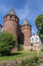 The Düren Tor, tower gate of the town fortifications of the town of Nideggen, Eifel, North