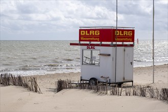 DLRG Water Rescue Centre, beach, North Sea coast, Wyk, Föhr, North Sea island, North Frisia,