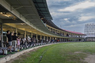 Golf driving range double-decker