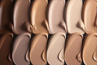 Different colored makeup swatches. KI generiert, generiert AI generated