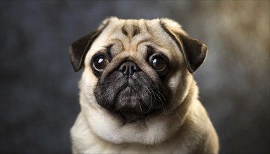 Pets, dog, pug, English dog breed, AI-generated, AI generated