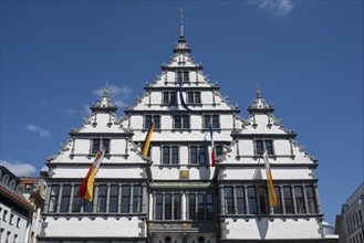 Town Hall on Rathausplatz, Weser Renaissance, Paderborn, Westphalia, North Rhine-Westphalia,